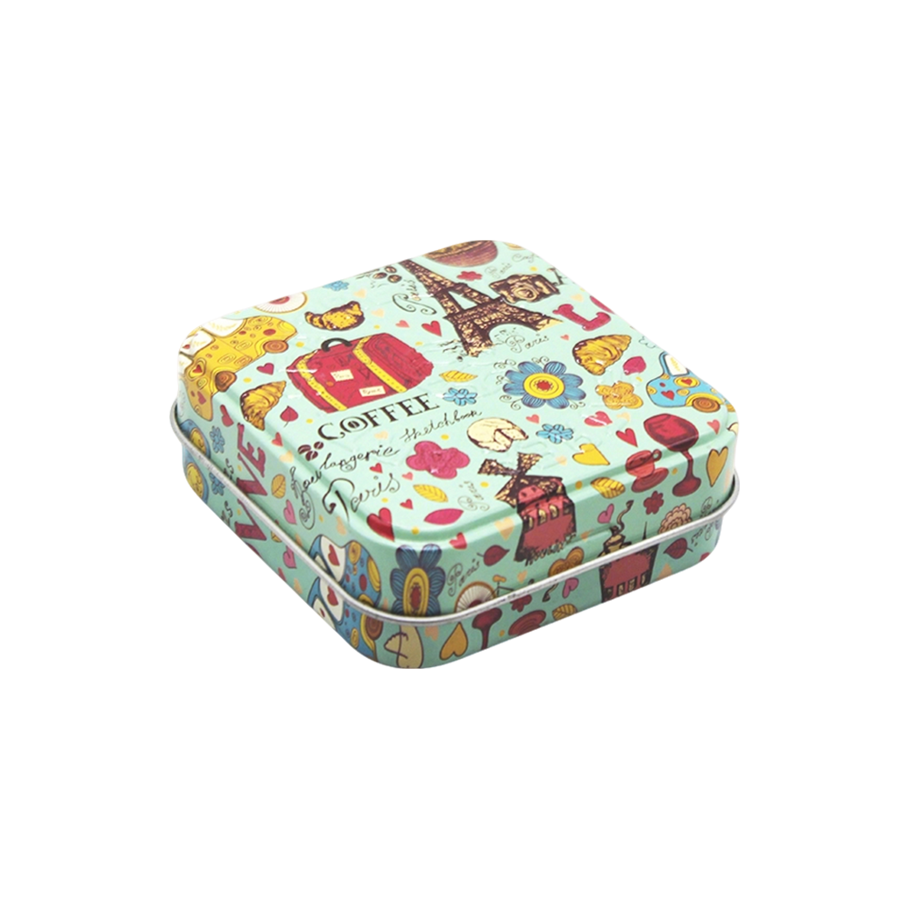 Square tin box